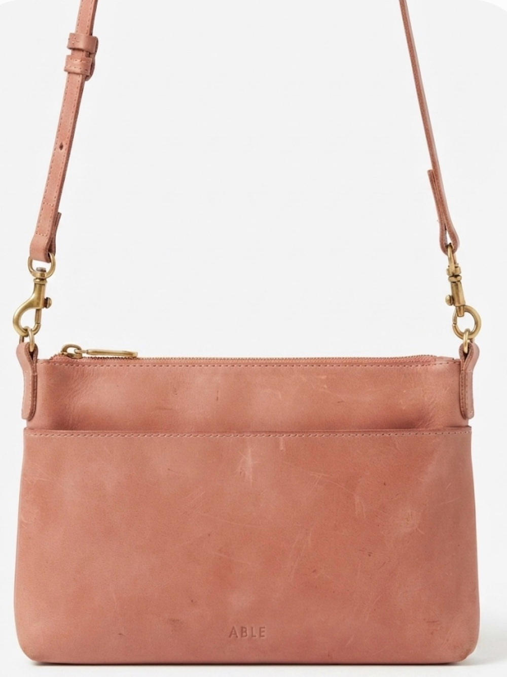ABLE Leather Crossbody Bag